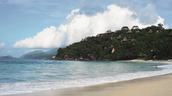 Seychelles Beach with Blue Ocean View