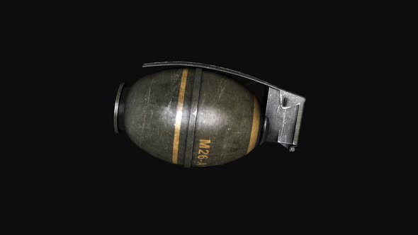 Hand grenade on black background