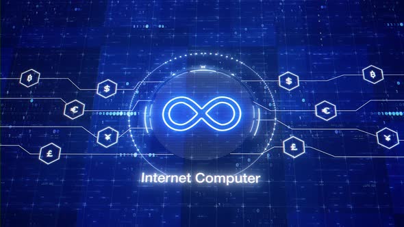Internet Computer animated logo. Internet Computer cryptocurrency logo. ICP intro. Animation of ICP