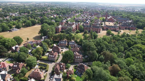 Repton Park Woodford Green East London UK drone aerial view