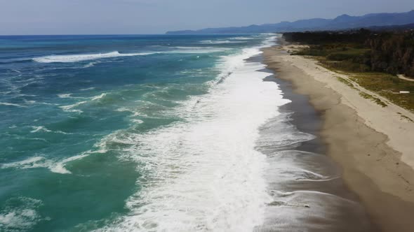 Into the Waves of Stormy Ocean in Daylight