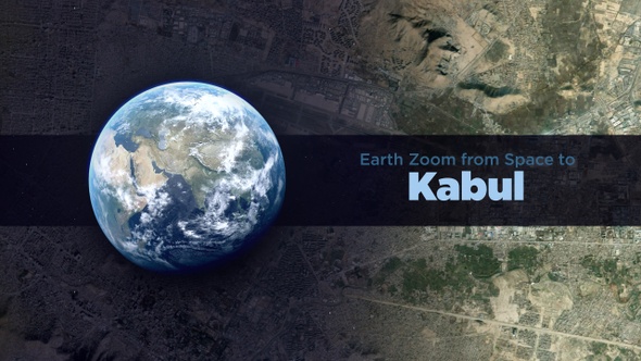 Kabul (Afghanistan) Earth Zoom to the City from Space