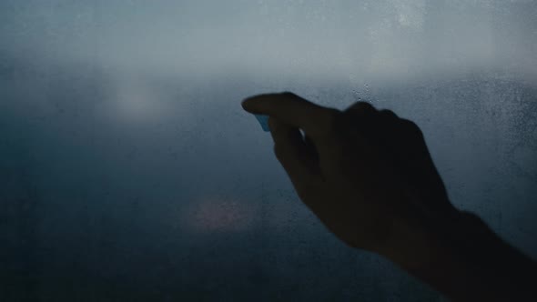 Heart Painted On Fogged Glass