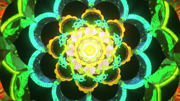 2077 Futuristic Cyberpunk Seamless Vj Loop For Trippy Trance Abstract Mandala Meditation Kundalini