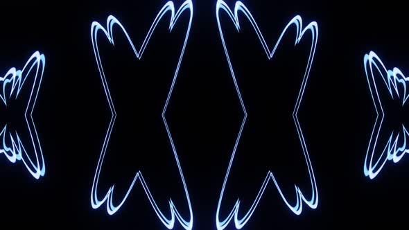 Neon pulsating figure of bright flashing lines 02