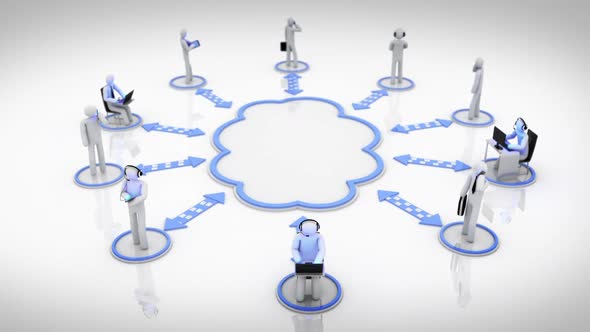 Animation representing the cloud computing concept.