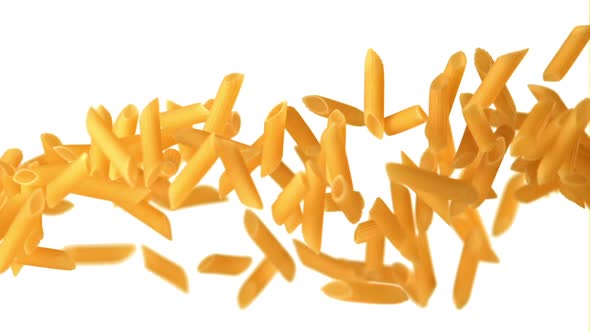 Super Slow Motion Dry Penne Pasta