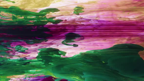 Abstract Organic Hypnotic Fractal Ink Colorful Paint Spreads In Water 10