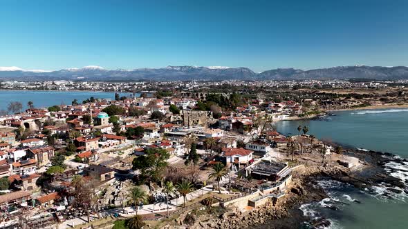 Aerial Footage of the Antique City Side, Turkey 4 K