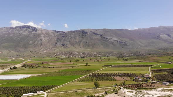 Beautiful Mountain Valley with Gentle Hills in Albania