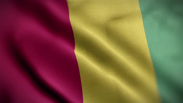 Guinea Flag Textured Waving Close Up Background HD