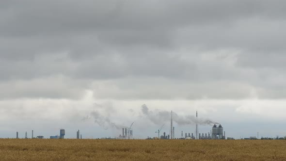 Large Industrial Chemical Factory in the Field