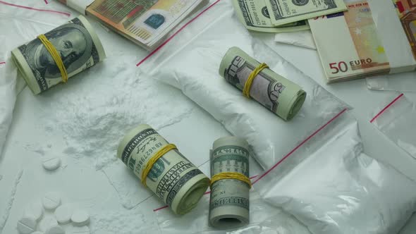 Criminal Financial Profit Of The Drug Cartel From The Sale Of Cocaine And Narcotic Tablets