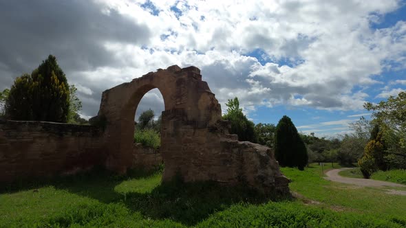 Clouds Over Ruins at Santa Maria de Dulcis in Spain