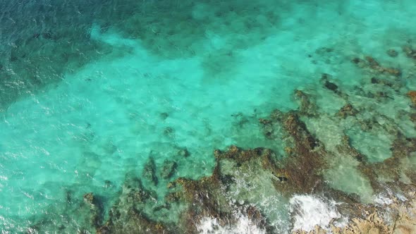 Wild Rocky Sea Shore on Cozumel Island Mexico