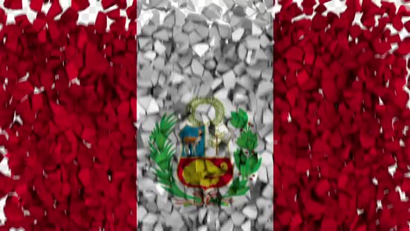 Peru Flag Breaking Rocks Transition