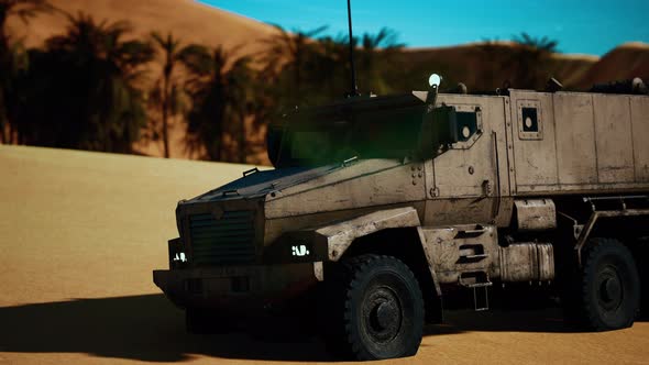 Armoured Military Truck in Desert