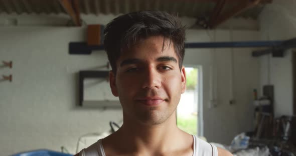 Portrait of male rower looking at the camera