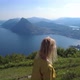 Woman in Lugano Monte Bre Mount - VideoHive Item for Sale