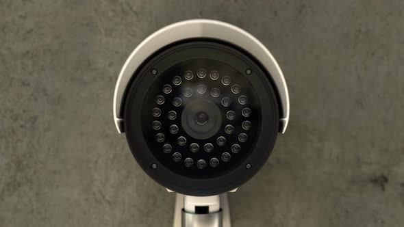 Security CCTV Camera Rotates and Scanning Area for Surveillance Purposes