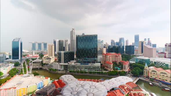 Time lapse of Building in Singapore city