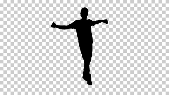 Silhouette guy dancing, Alpha Channel alt