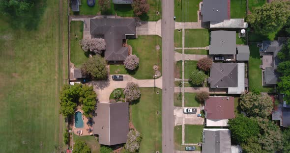 Birds eye view of homes in Lake Charles, Louisiana