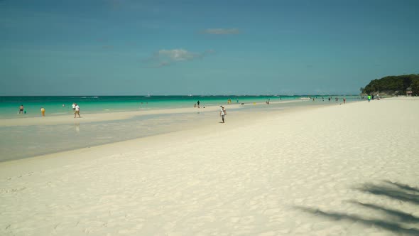 Tropical Sandy Beach and Blue Sea Philippines