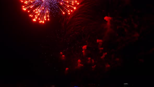 Colorful Fireworks at City Day Festival