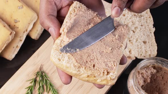 Spreading Pate On Bread