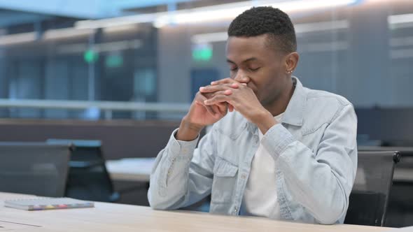 African Man Thinking, Feeling Worried