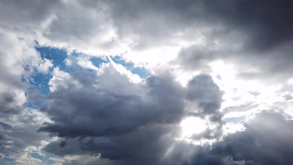 Tyndall Effect of Sun Shine Over the Clouds