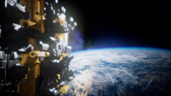 Spaceships in Space 3D Rendering alt