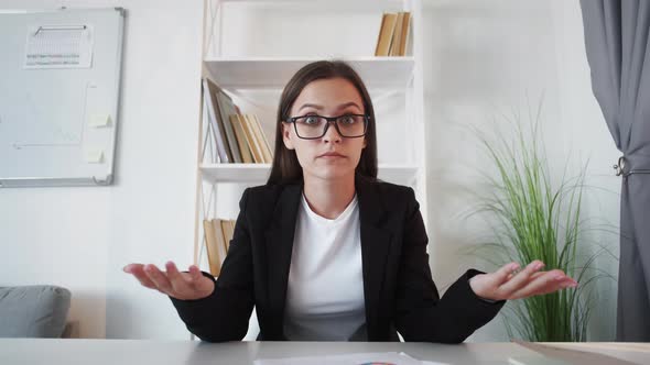 Video Meeting Frustrated Business Woman Bad Report