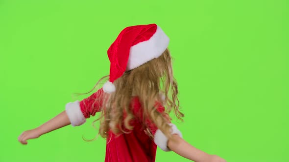 Baby Is Spinning in Her New Year's Costume, Green Screen