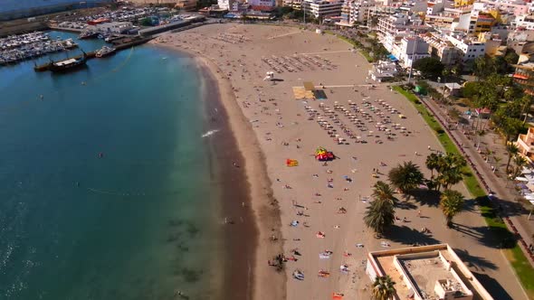 Playa de los Cristianos in Tenerife, Spain