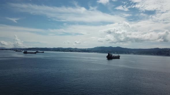 SHIP ON THE LAKE AERIAL #1