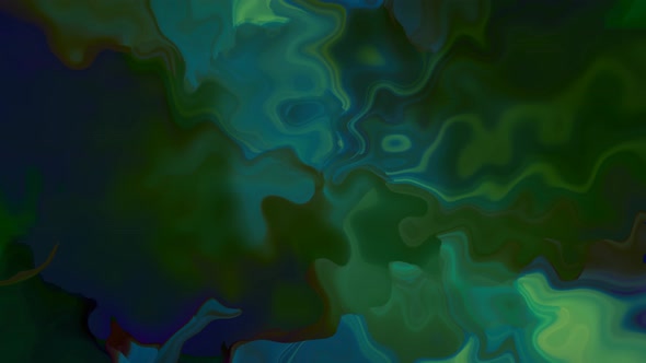 Abstract background clean liquid animated, Blue, Cyan Green Dark Holographic Paint Liquid Effect