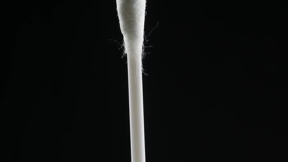 White cotton-tipped swabs. Ear sticks close up.