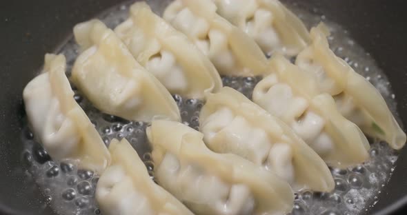 Cook Meat Dumpling on Fry Pan