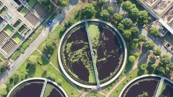 Sewage treatment plant in city