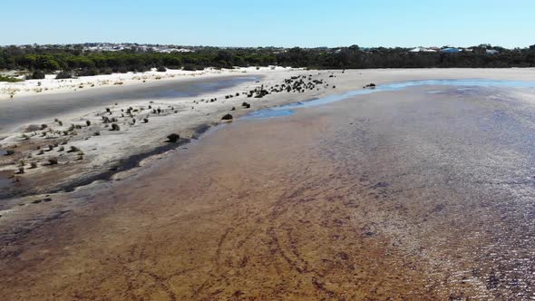 Aerial View of a Lakeside in Australia