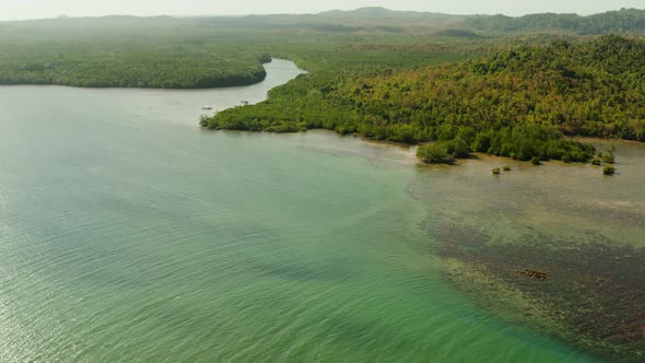 Coastline on the Tropical Island