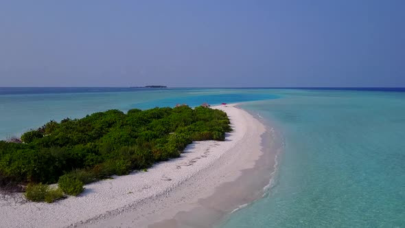 Drone view seascape of resort beach journey by clear water and sand background