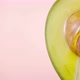 Fresh cut avocado with oil stream closeup - VideoHive Item for Sale