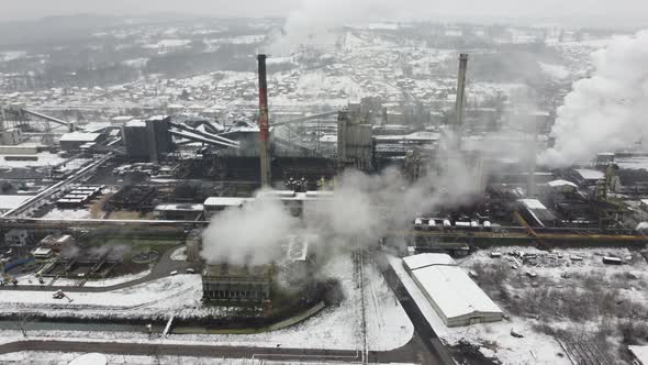 Industry Factory Pollution Air Smoke Drone 025