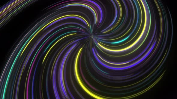 Abstract Twirl Coloured Neon Lines