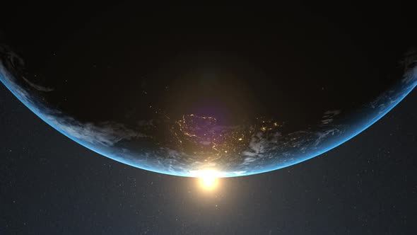 Animation of Earth in space 4k