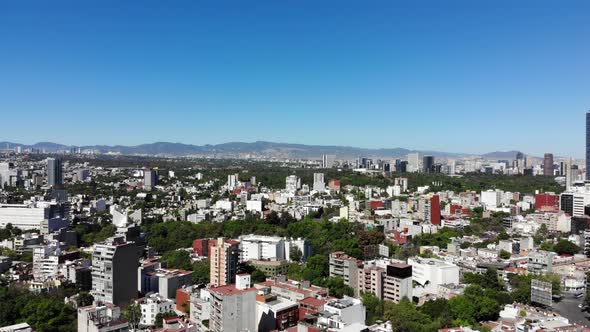 Aerial View of the Skyline in Paseo de la Reforma, Mexico City