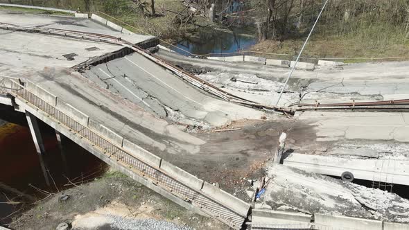 Chernihiv, Ukraine - 27.04.2022: War in Ukraine. Chaos and devastation on the outskirts of Chernihiv